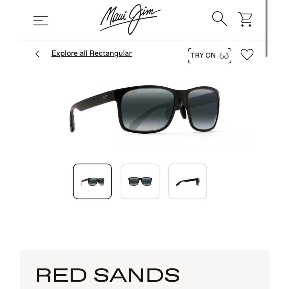 MAUI JIM | NEW | RED SANDS | 432 - 2M | MATTE BLACK | NEUTRAL GREY - Picture 2 of 10